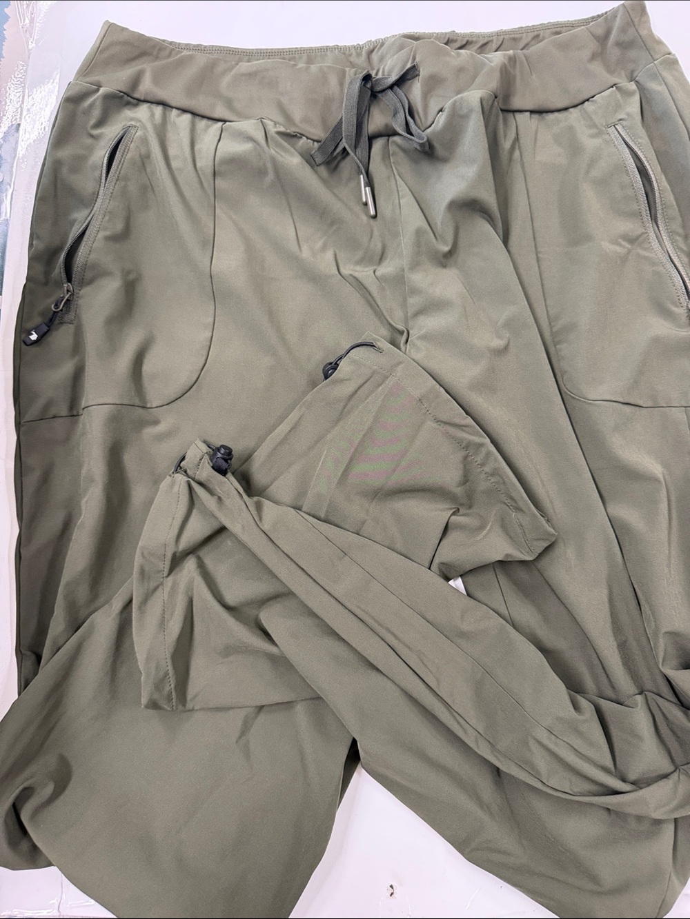 Men's Olive Green Drawstring Utility Pants